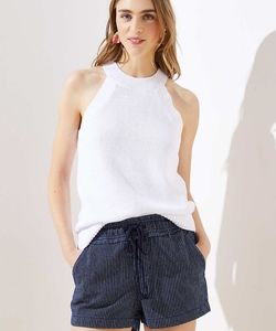 NWT LOFT Striped Cotton Drawstring Shorts